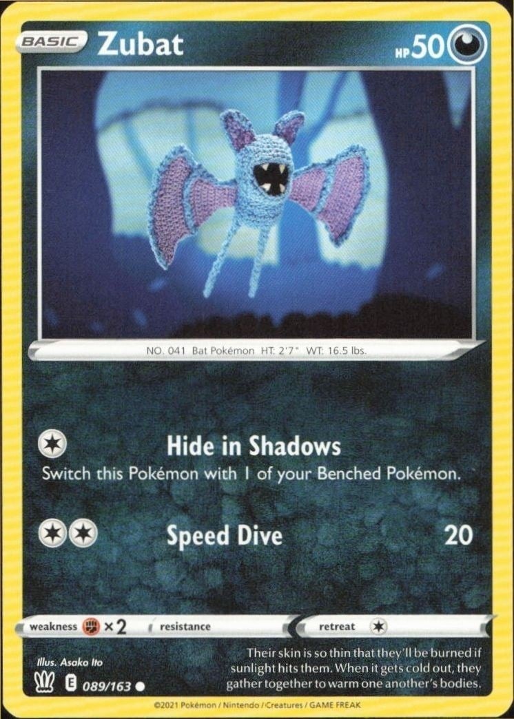2021 Pokémon Battle Styles Zubat #089/163 trading card