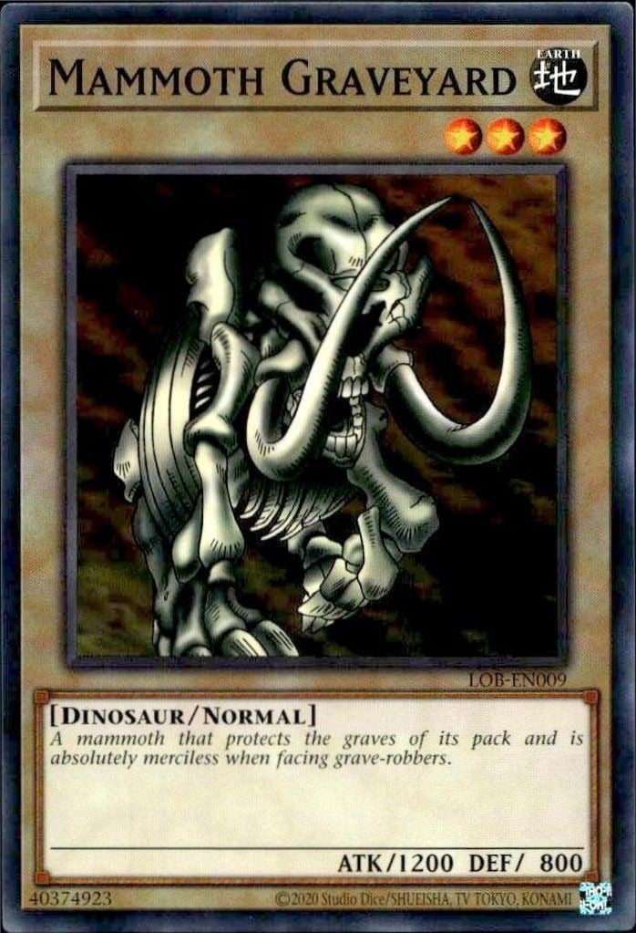 2023 Yu-Gi-Oh Legend of Blue Eyes White Dragon Mammoth Graveyard #LOB-EN009 trading card
