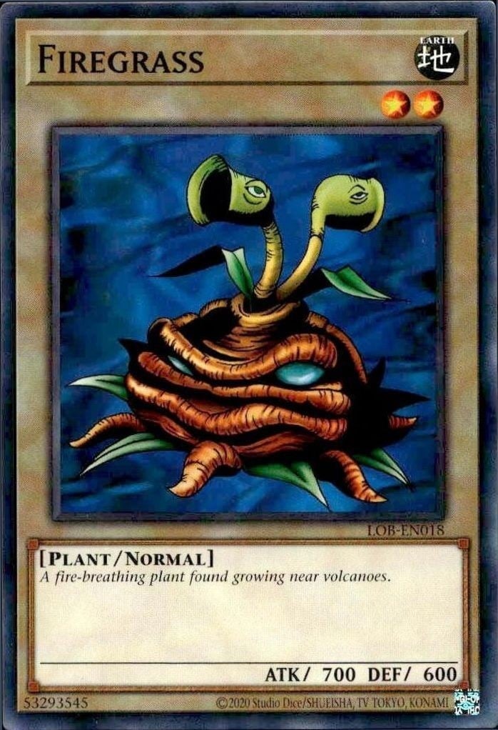 2023 Yu-Gi-Oh Legend of Blue Eyes White Dragon Firegrass #LOB-EN018 trading card