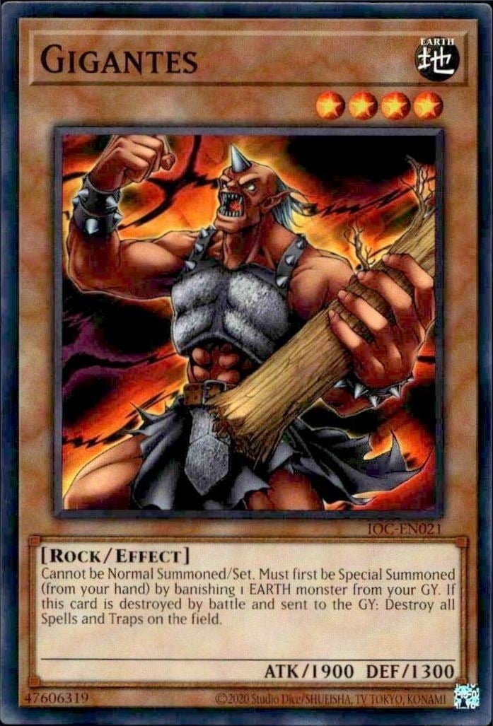 2023 Yu-Gi-Oh Invasion of Chaos Gigantes #IOC-EN021 trading card