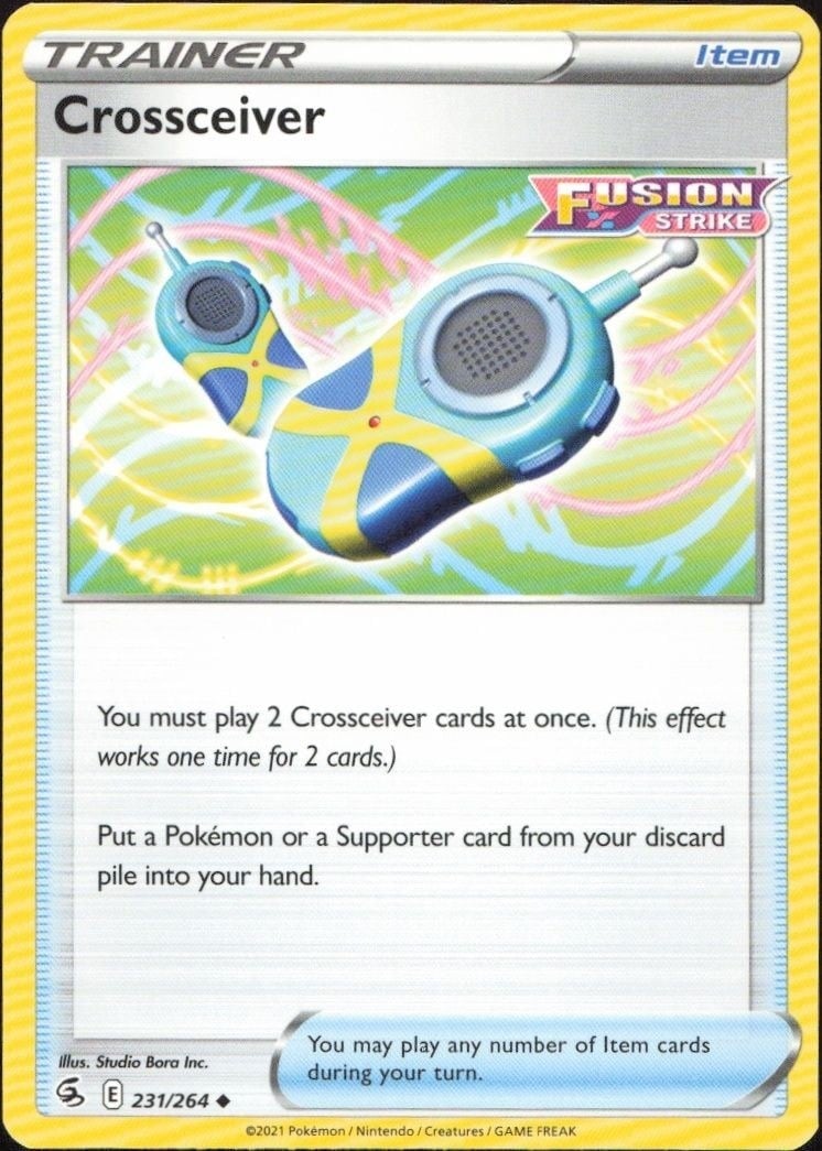 Crossceiver 2021 Pokémon Fusion Strike #231/264 Pokémon Card - Front 2021 Pokémon Fusion Strike Crossceiver #231/264 Pokémon card front