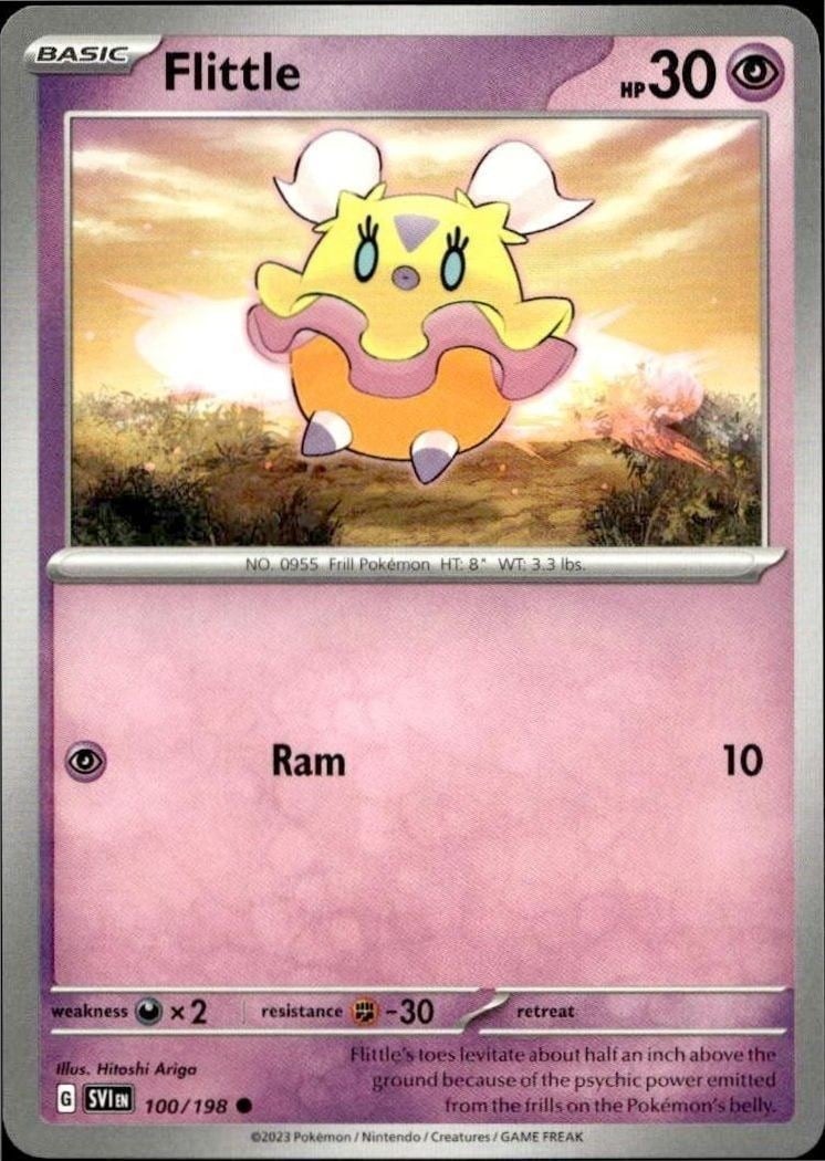 Flittle 2023 Pokémon Scarlet & Violet #100/198 Pokémon Card - Front 2023 Pokémon Scarlet & Violet Flittle #100/198 Pokémon card front