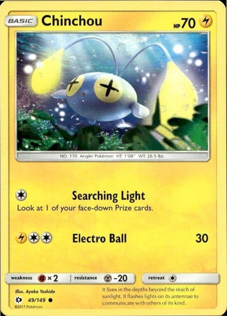 2017 Pokémon Sun & Moon Chinchou #049/149 trading card
