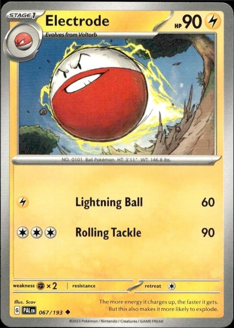 2023 Pokémon Paldea Evolved Electrode #067/193 trading card