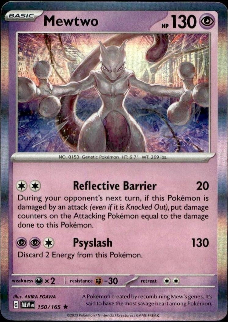 Mewtwo 2023 Pokémon 151 #150/165 Pokémon Card - Front 2023 Pokémon 151 Mewtwo #150/165 Pokémon card front