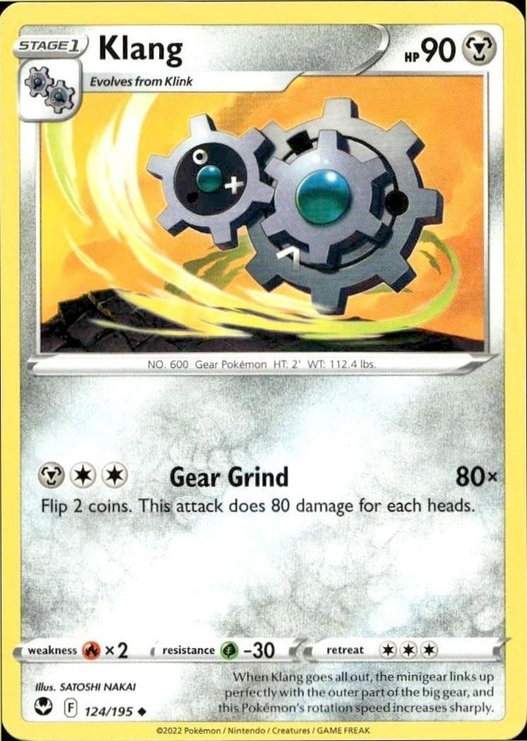 2022 Pokémon Silver Tempest Klang #124/195 trading card