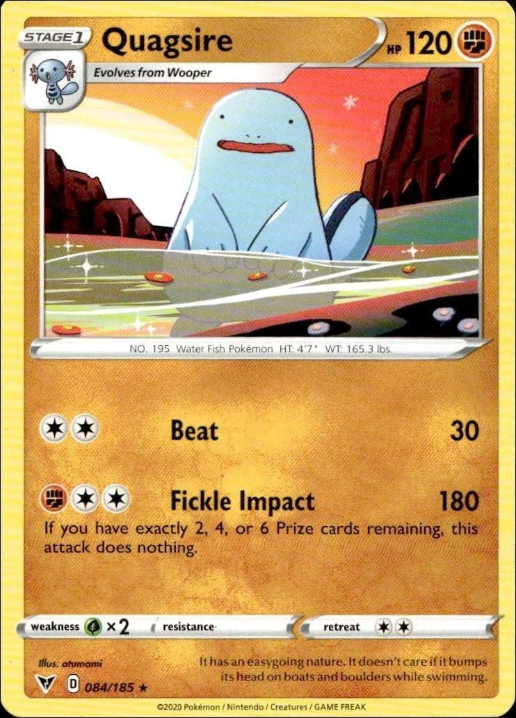 2020 Pokémon Vivid Voltage Quagsire #084/185 trading card