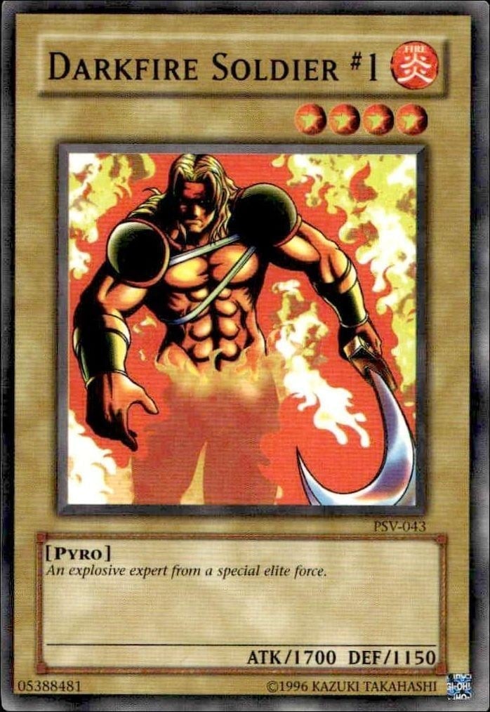 Darkfire Soldier #1 2002 Yu-Gi-Oh! Pharaoh's Servant #PSV-043 Yu-Gi-Oh! Card - Front 2002 Yu-Gi-Oh! Pharaoh's Servant Darkfire Soldier #1 #PSV-043 Yu-Gi-Oh! card front