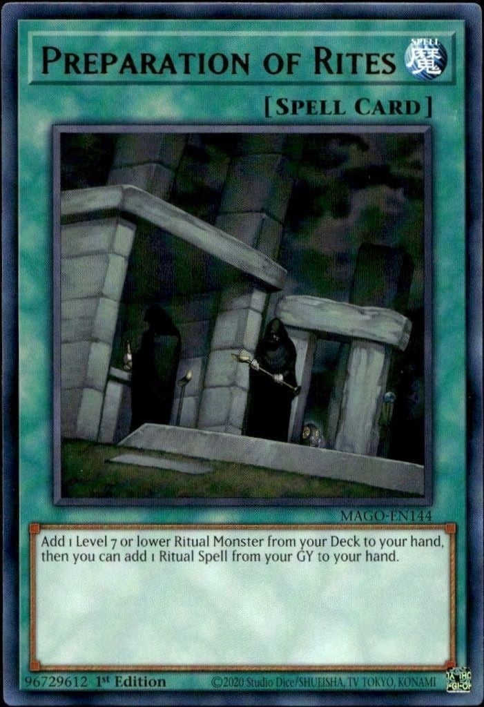 Preparation Of Rites 2020 Yu-Gi-Oh! Maximum Gold #MAGO-EN144 Yu-Gi-Oh! Card - Front 2020 Yu-Gi-Oh! Maximum Gold Preparation Of Rites #MAGO-EN144 Yu-Gi-Oh! card front