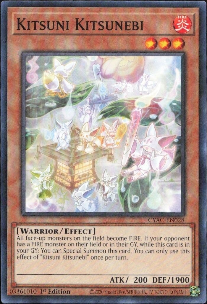 2020 Yu-Gi-Oh Cyberstorm Access Kitsuni Kitsunebi #CYAC-EN028 trading card
