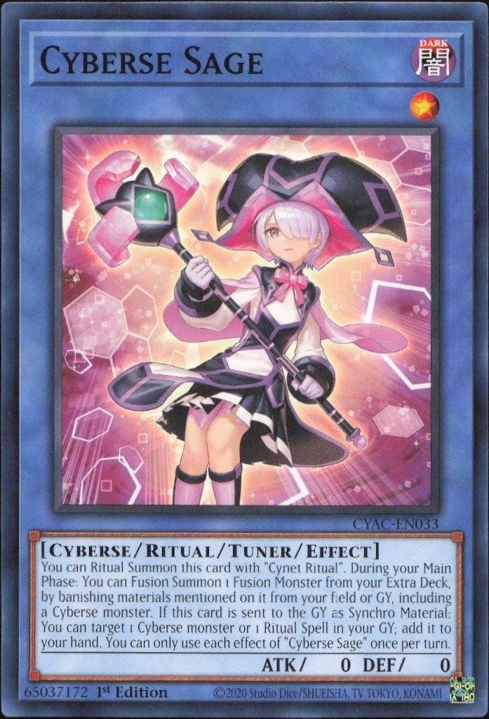 2020 Yu-Gi-Oh Cyberstorm Access Cyberse Sage #CYAC-EN033 trading card