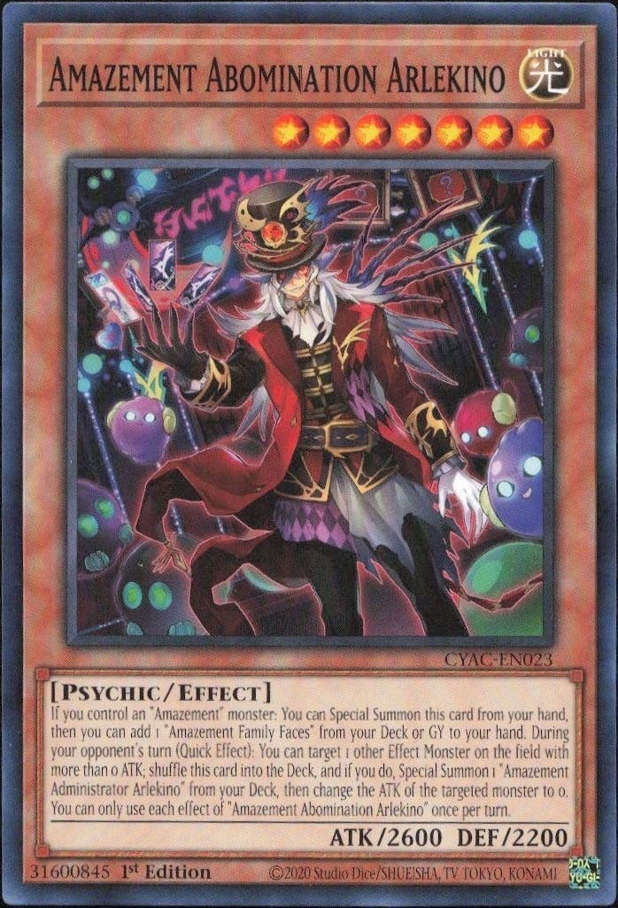 2020 Yu-Gi-Oh Cyberstorm Access Amazerment Abomination Arlekino #CYAC-EN023 trading card