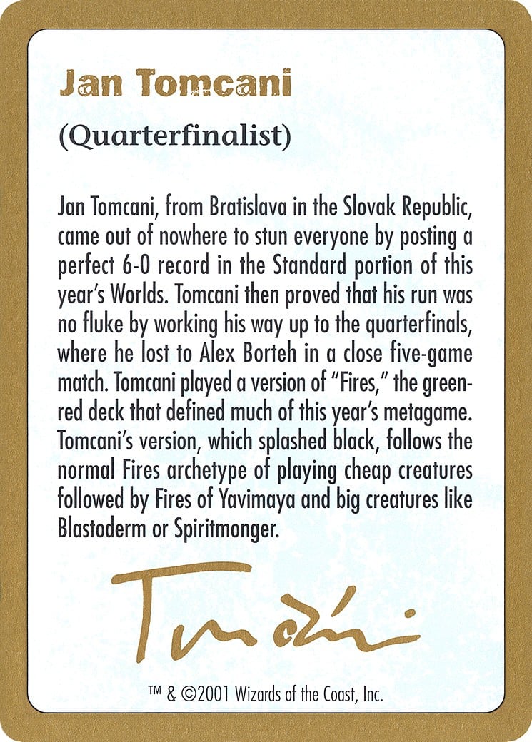 Jan Tomcani Bio - Image 1
