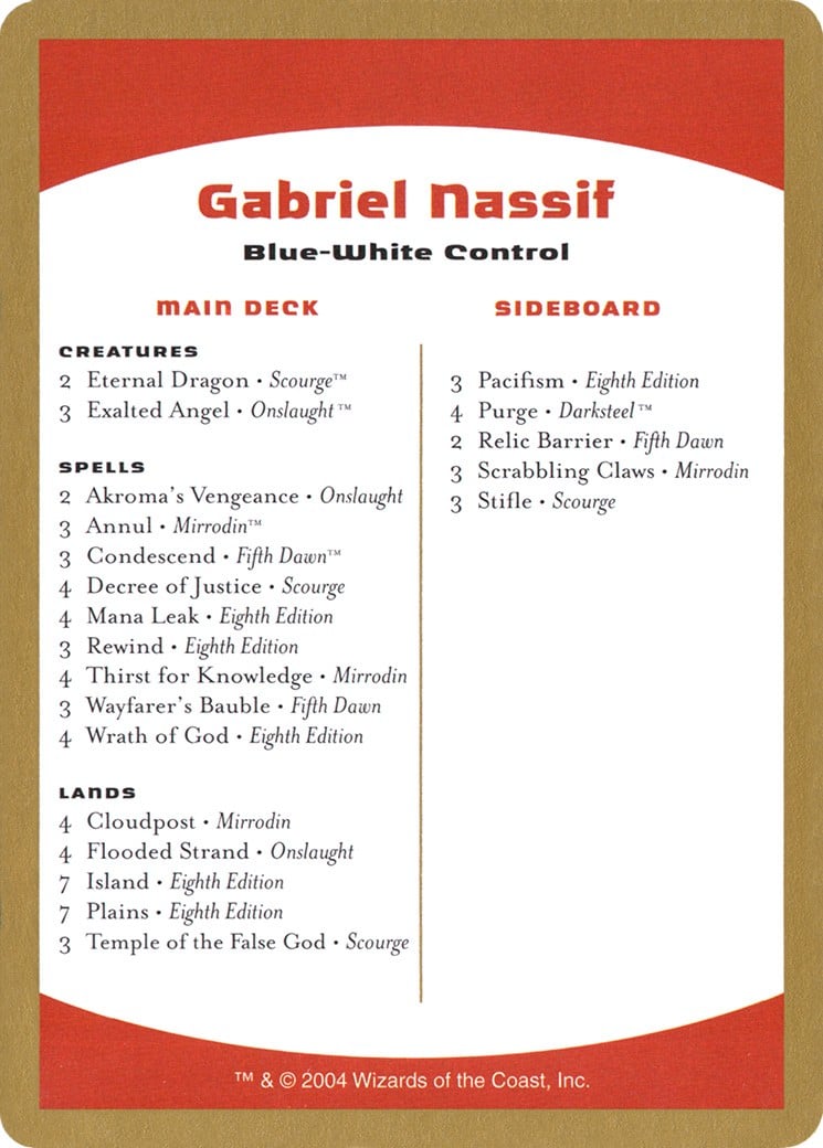 Gabriel Nassif Decklist - Image 1