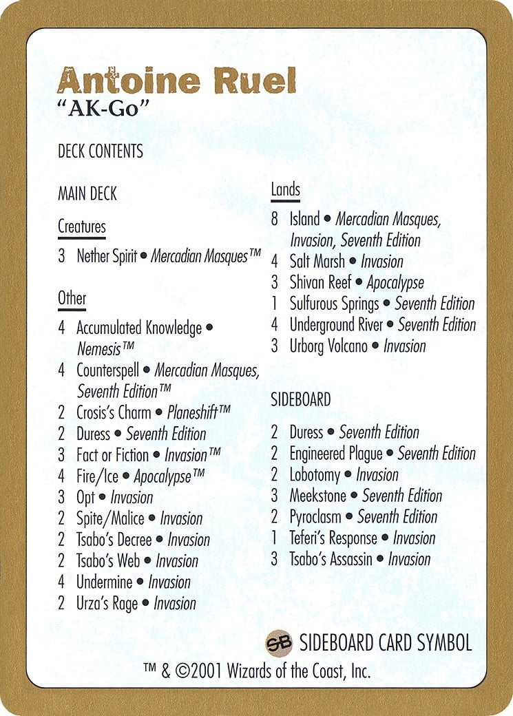 Antoine Ruel Decklist - Image 1