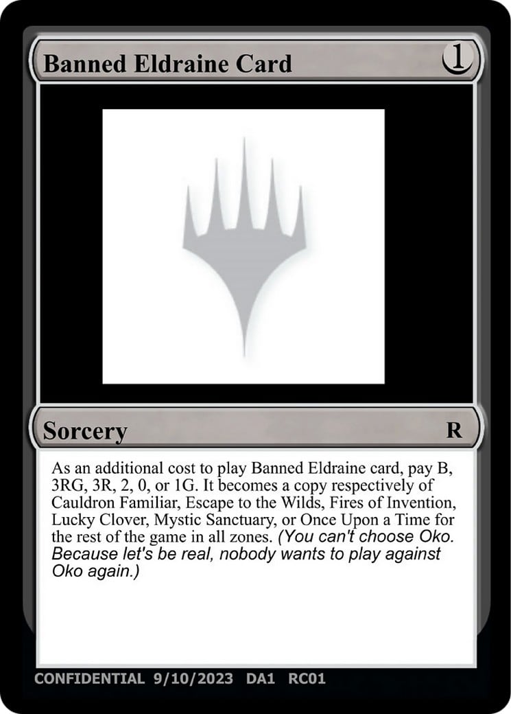 Banned Eldraine Card - Image 1