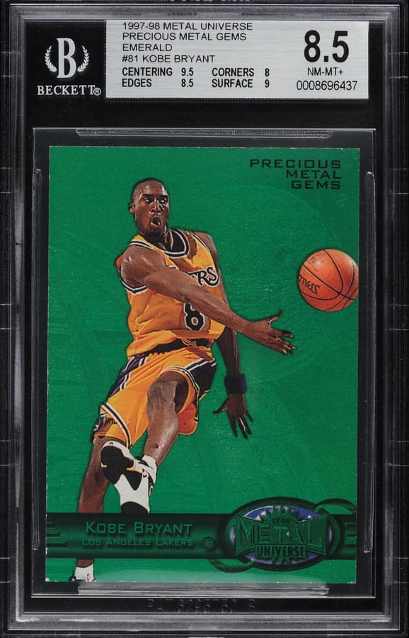 1997-98 Metal Universe Kobe Bryant Precious Metal Gems Green #81 (BGS 8.5)