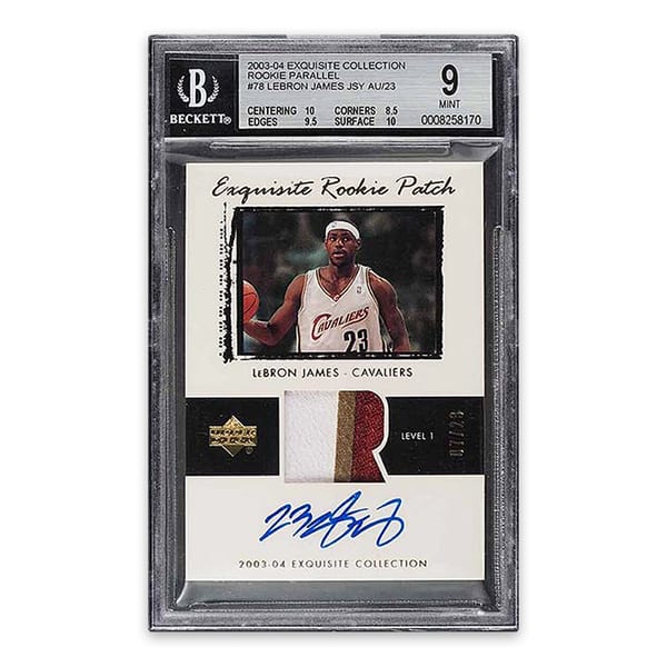 2003-04 Upper Deck Exquisite Collection LeBron James Rookie Patch Autograph /23