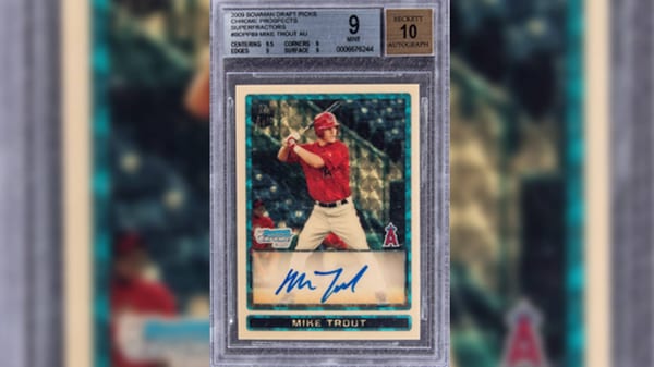 2009 Bowman Chrome Draft Prospects Mike Trout Superfractor Autograph 1/1