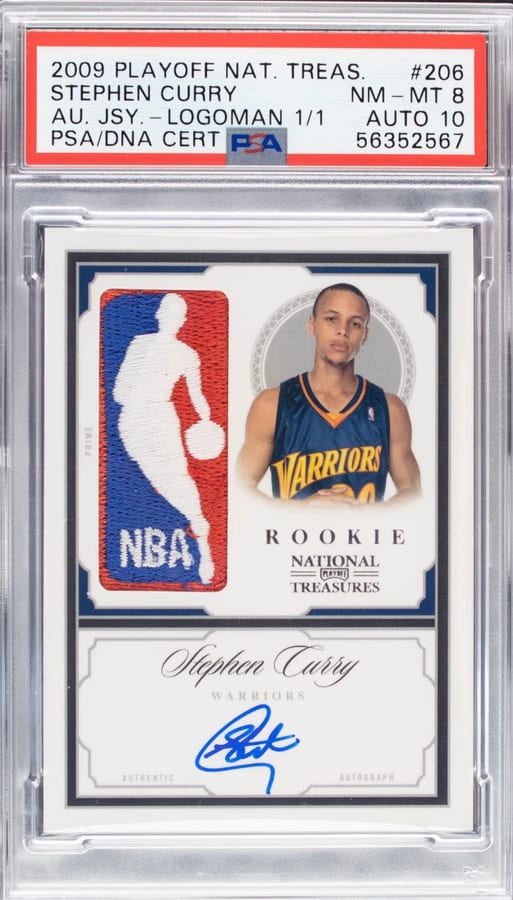 2009-10 Panini National Treasures Stephen Curry Logoman Rookie Autograph 1/1
