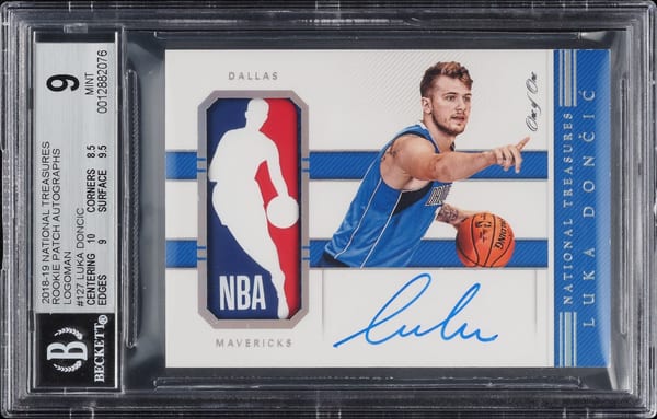 2018-19 Panini National Treasures Luka Doncic Logoman Rookie Patch Autograph 1/1 (2022 resale)