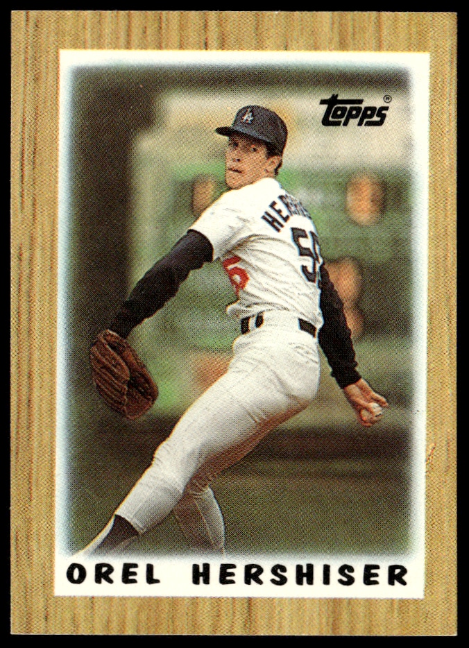 1987 Topps Mini League Leaders Orel Hershiser #14 trading card