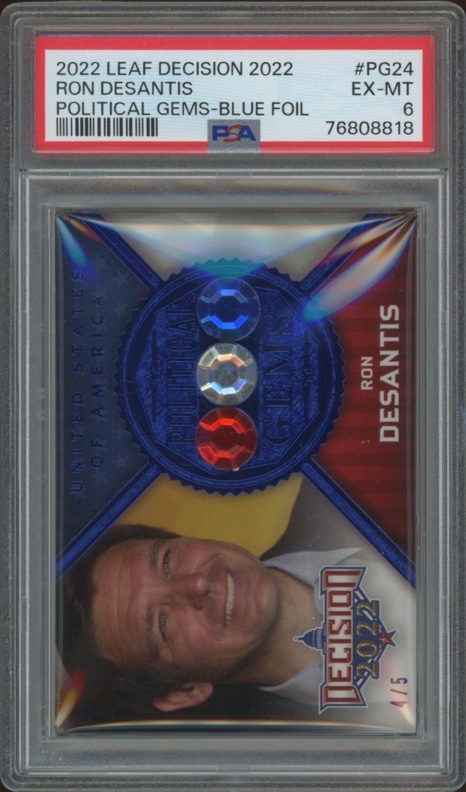 2022 Leaf Decision Ron Desantis #PG24 trading card