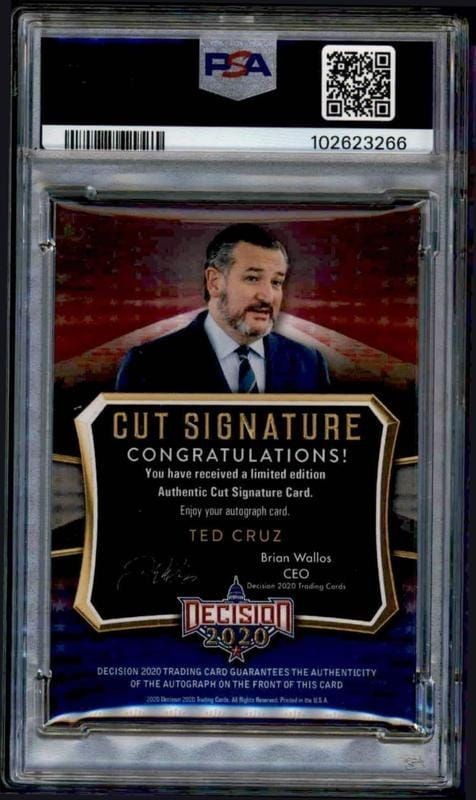 2020 Leaf Decision Ted Cruz #NA political trading card back