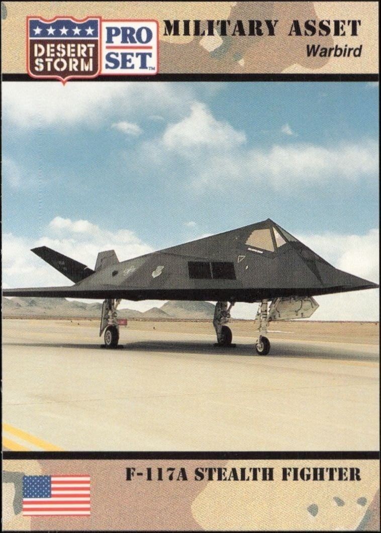 1991 Pro Set Desert Storm F-11&A Stealth Fighter #233 military trading card front