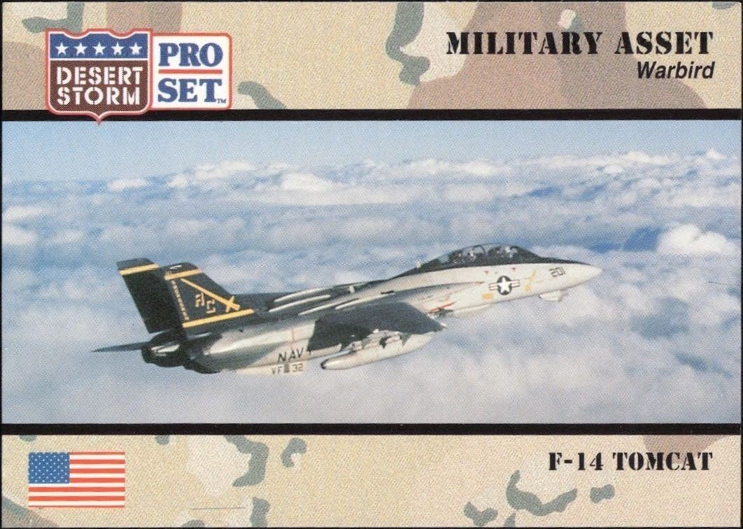 1991 Pro Set Desert Storm F-14 Tomcat #221 military trading card front