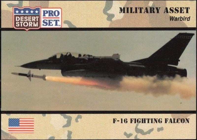 1991 Pro-Set Desert Storm F-16 Fighting Falcon #223 trading card