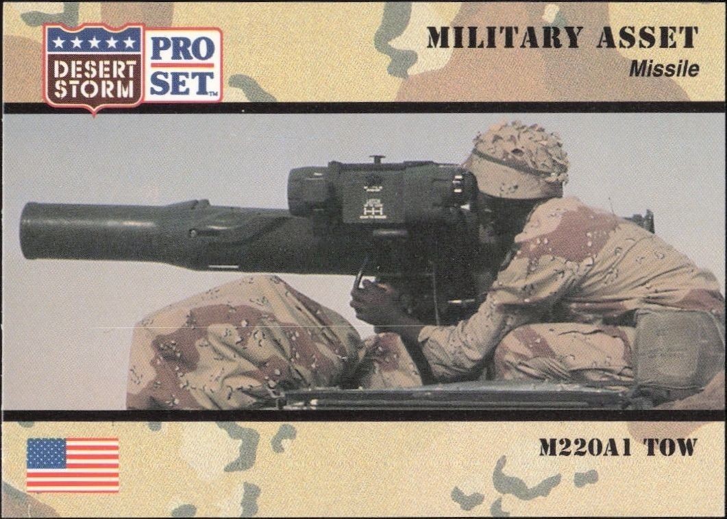 1991 Pro Set Desert Storm M220A1 Tow #219 military trading card front