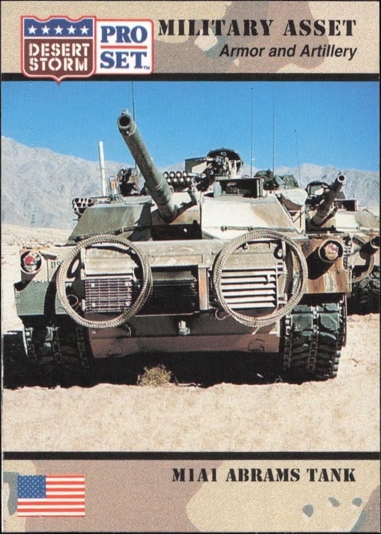 1991 Pro Set Desert Storm M1A1 Abrams Tank #209 trading card