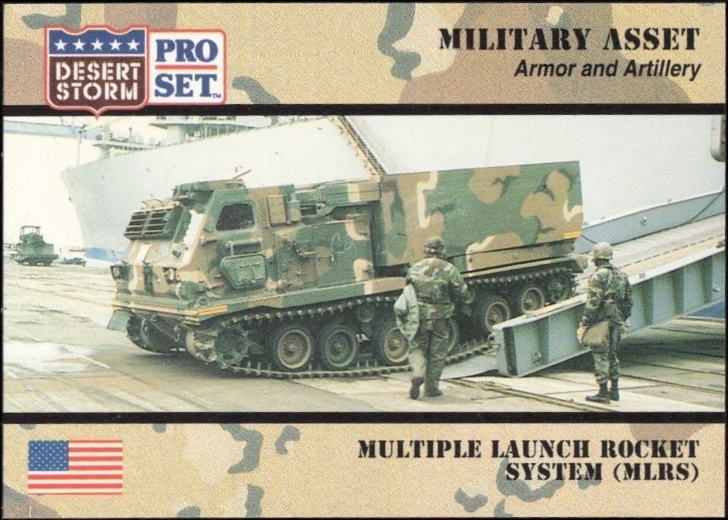 1991 Pro Set Desert Storm Multiple Launch Rocket System (MLRS) #204 military trading card front