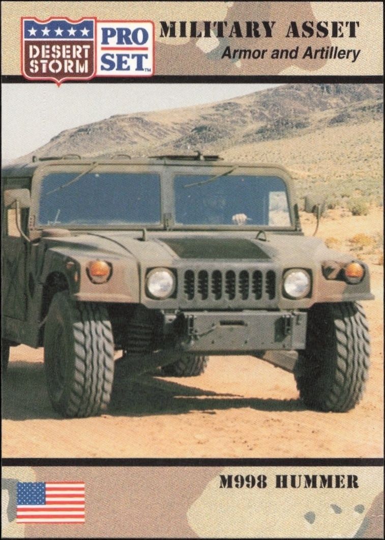 1991 Pro Set Desert Storm M998 Hummer #207 military trading card front