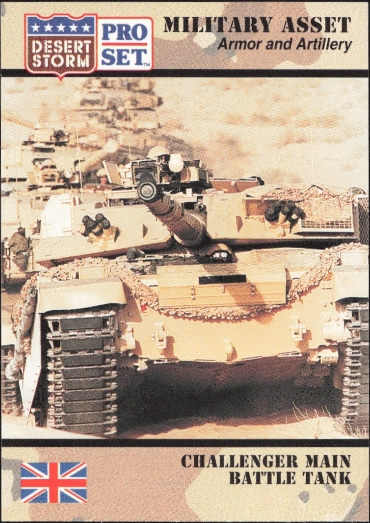 1991 Pro-Set Desert Storm Challenger Main Battle Tank #201 trading card