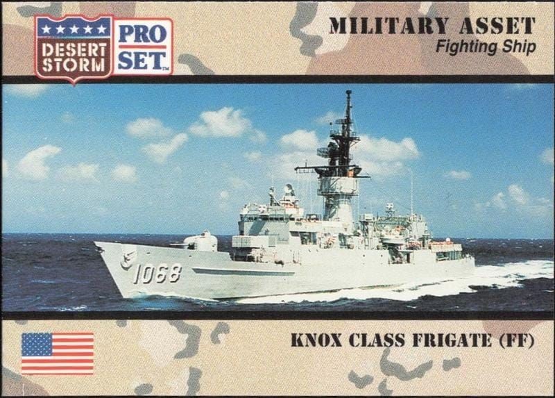 1991 Pro Set Desert Storm Knox Class Frigate (FF) #191 military trading card front