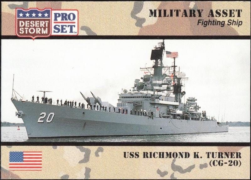 1991 Pro Set Desert Storm USS Richmond K. Turner (CG-20) #186 military trading card front