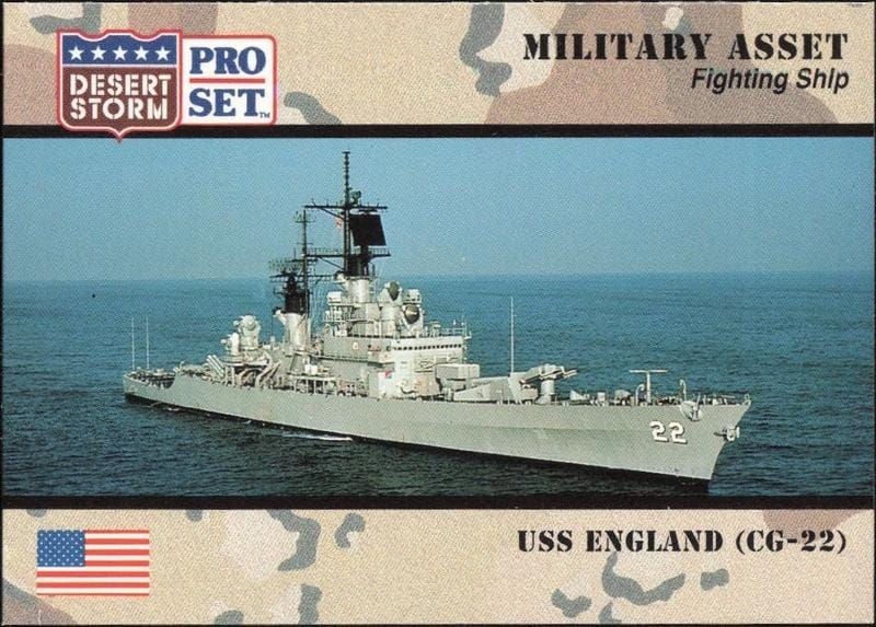 1991 Pro Set Desert Storm USS England (CG-22) #178 military trading card front