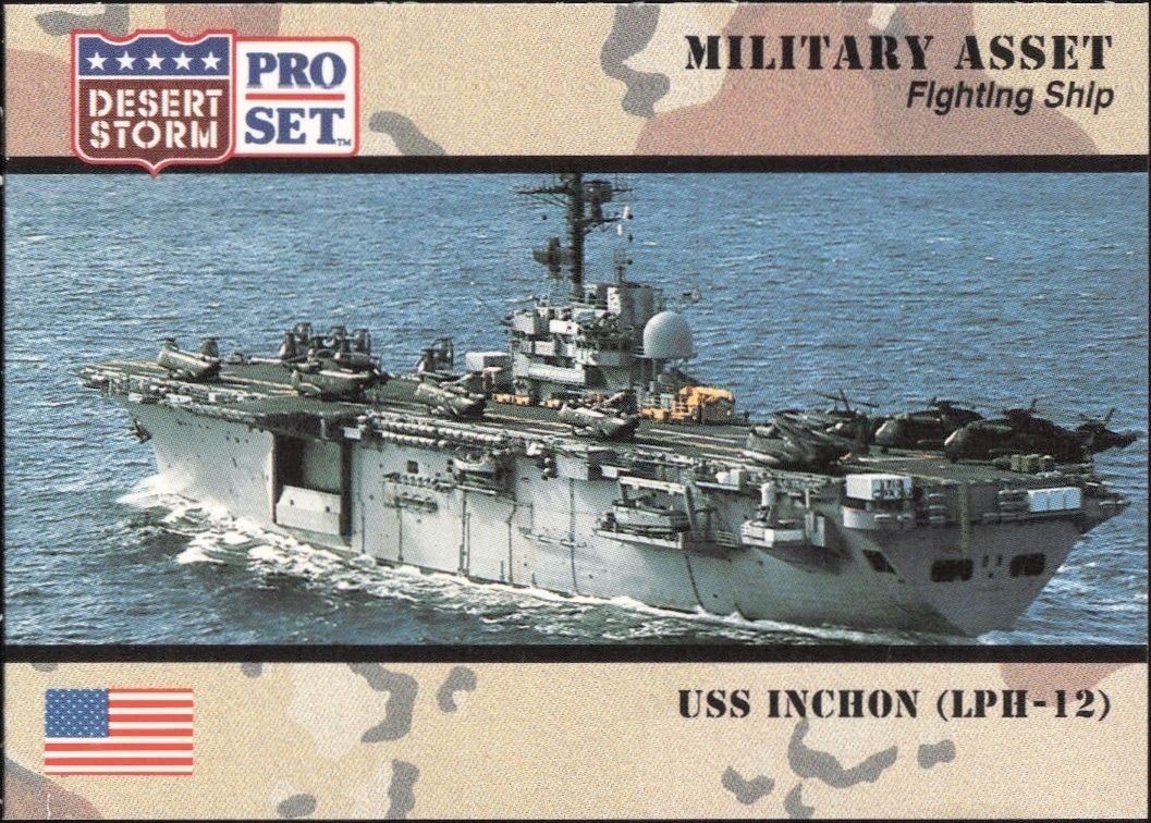 1991 Pro Set Desert Storm USS Inchon (LPH-12) #179 military trading card front