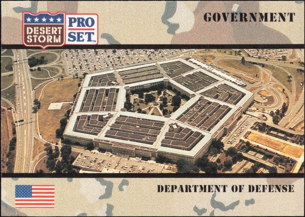 1991 Pro Set Desert Storm Department Of Defense #105 military trading card front