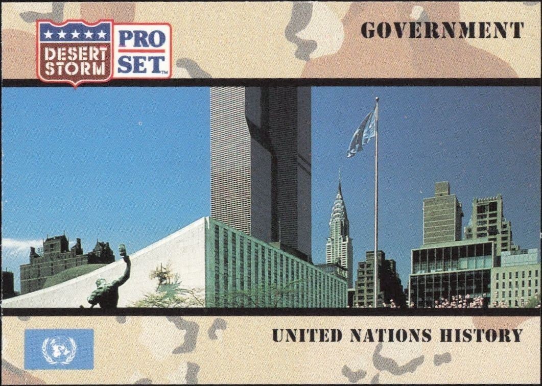 1991 Pro Set Desert Storm United Nations History #96 military trading card front