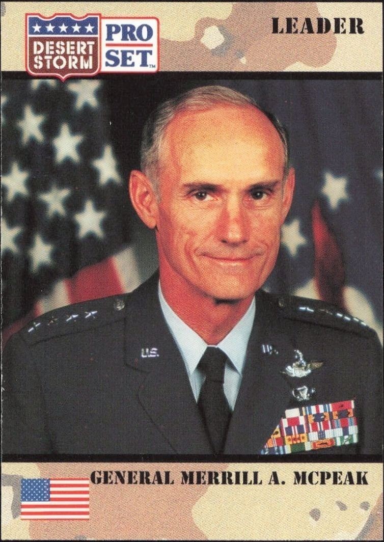 1991 Pro-Set Desert Storm General Merrill A. Mcpeak #86 trading card