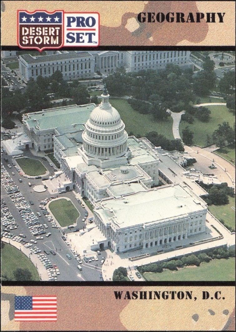 1991 Pro Set Desert Storm Washington, D.C. #64 military trading card front