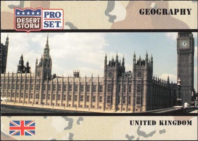 1991 Pro Set Desert Storm United Kingdom #62 military trading card front