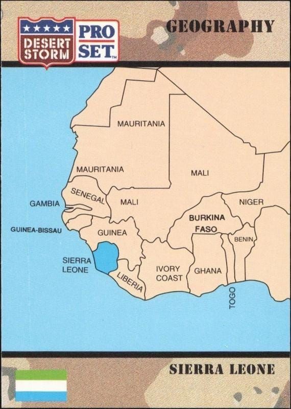 1991 Pro Set Desert Storm Sierra Leone #52 military trading card front