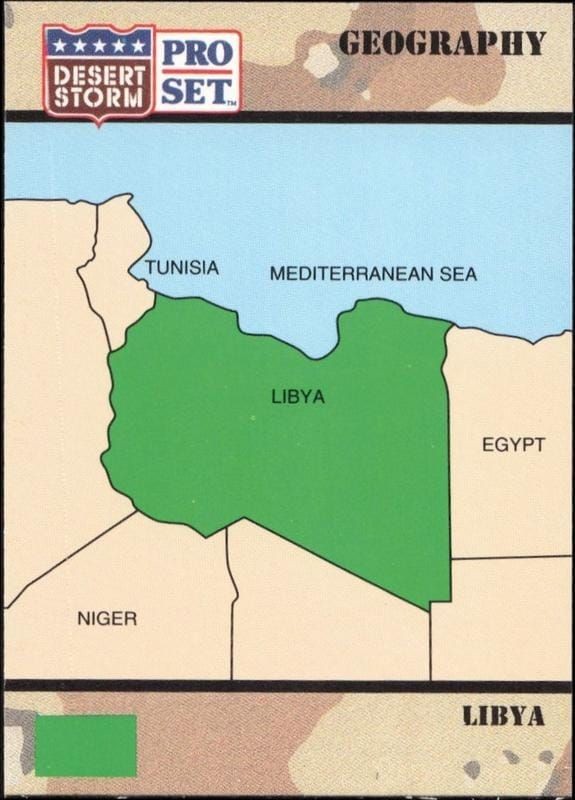 1991 Pro Set Desert Storm Libya #34 military trading card front