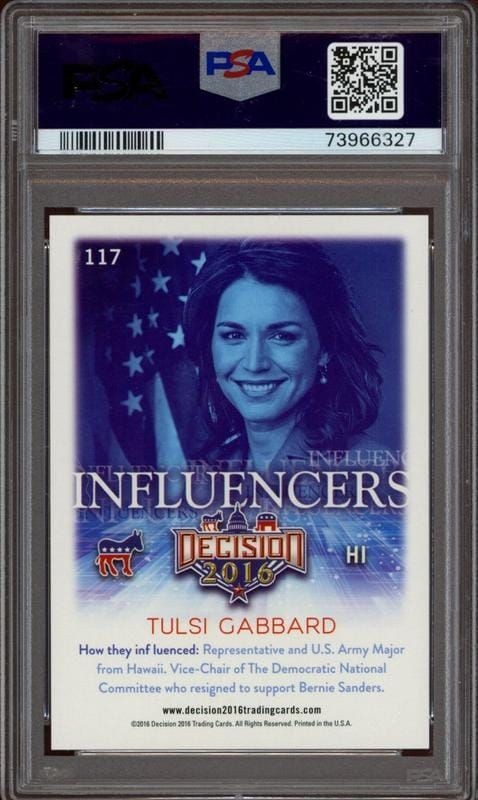 2016 Leaf Decision Tulsi Gabbard #117 political trading card back