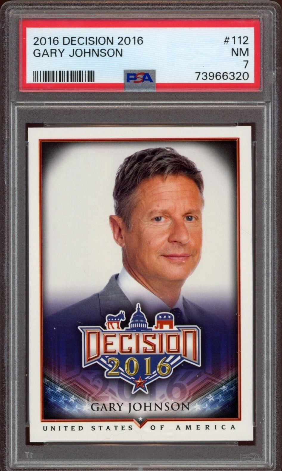2016 Leaf Decision Gary Johnson #112 trading card