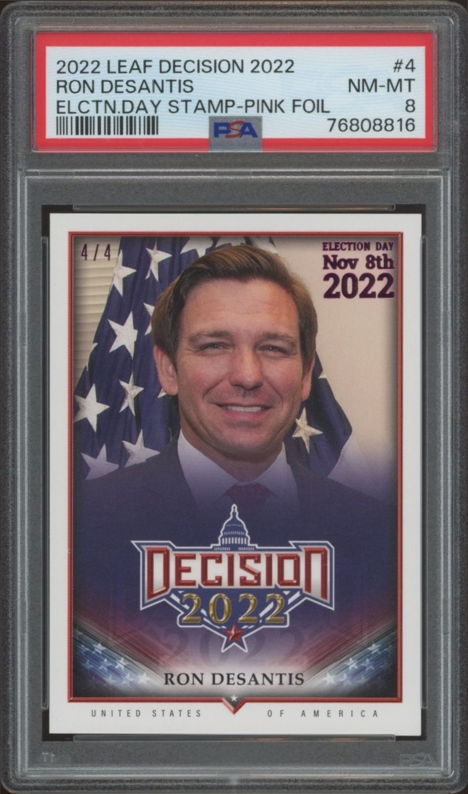 2022 Leaf Decision Ron Desantis #4 trading card